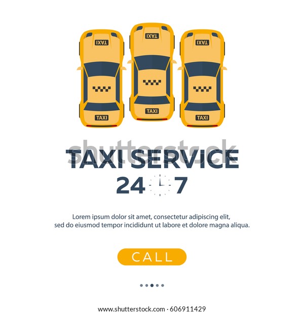 Taxi service.\
Taxi car. Vector flat\
illustration