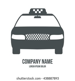 Taxi service car. Car vector isolated sign. Car logo, badge, emblem and design element logotype. Taxi template. Vector. Black illustration on white background