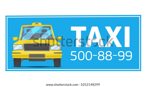 Taxi\
service concept. Vector yellow banner, poster or flyer background\
template. Taxi service. Billboard taxi\
advertising