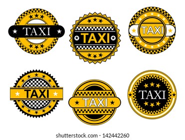 Taxi service emblems and signs set for transportation industry design, also as logo template. Jpeg version also available in gallery 