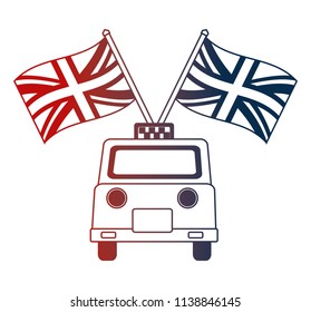 taxi service with english flags