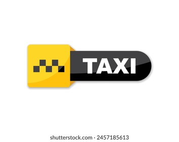 Taxi service icon in flat style. Cab vector illustration on isolated background. Delivery company sign business concept.