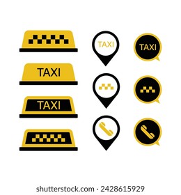 Taxi Service Icon Set Vektor-Design.