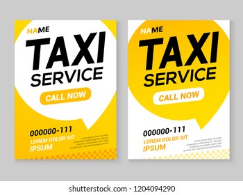 Taxi Service Layout Template Background. Automobile Taxi Service Design Concept Flyer Or Poster.