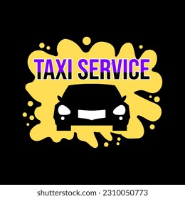 Taxi service logo on isolated gold and black background