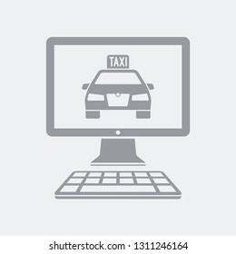 Taxi service on computer desktop
