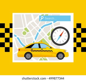 taxi service public transport app technology vector illustration design