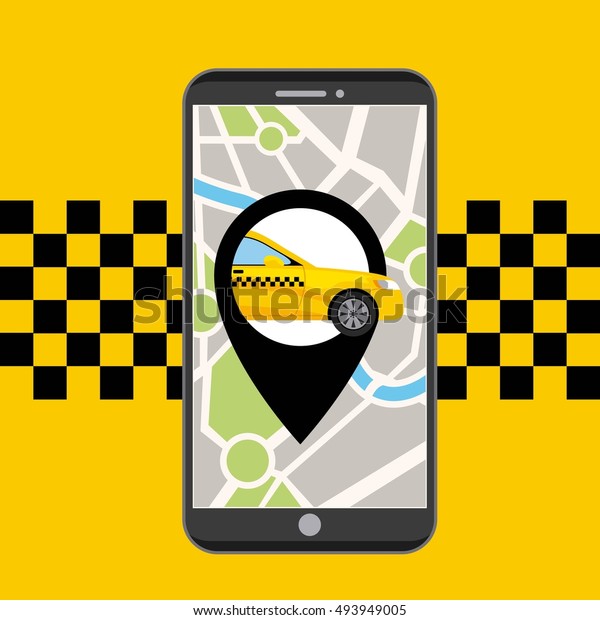 taxi service public transport app technology\
vector illustration\
design