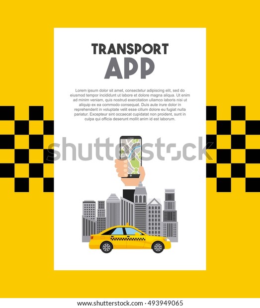 taxi service public transport app technology\
vector illustration\
design