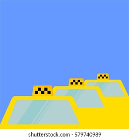 Taxi service sign yellow and black. Vector cab illustration. design concept
