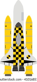 Taxi service in space. Taxi-shuttle icon.