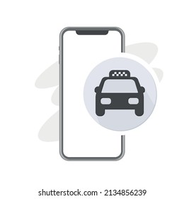 servicio de taxi, toma un taxi, contacto con el taxista, reserva online tu ilustración del vector de destino