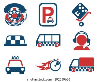 taxi services icon set