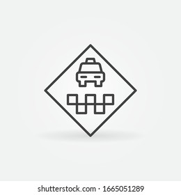 Taxi Services vector concept icon or symbol in outline style