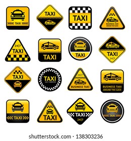 Taxi set buttons, vector illustration 10eps
