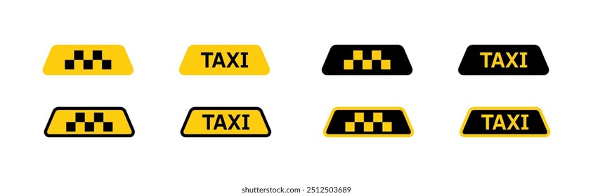 Taxi set icons. Flat style. Vector icons.