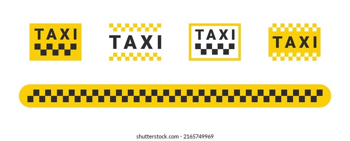 Taxi set icons. Taxi service banner elements. Round the clock service. Vector icons