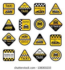 Taxi set labels, vector illustration 10eps