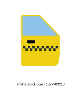Taxi side door icon. Flat color design. Vector illustration.