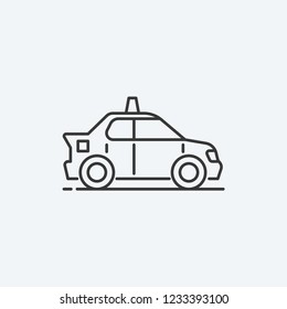 Taxi side view vector icon. Cab symbol modern, simple, vector, icon for website design, mobile app, ui. Vector Illustration