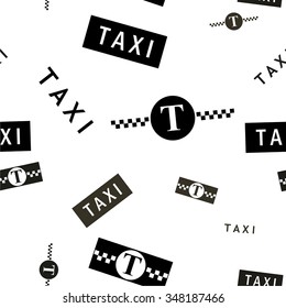 Taxi sign as a background. Seamless textures. Vector