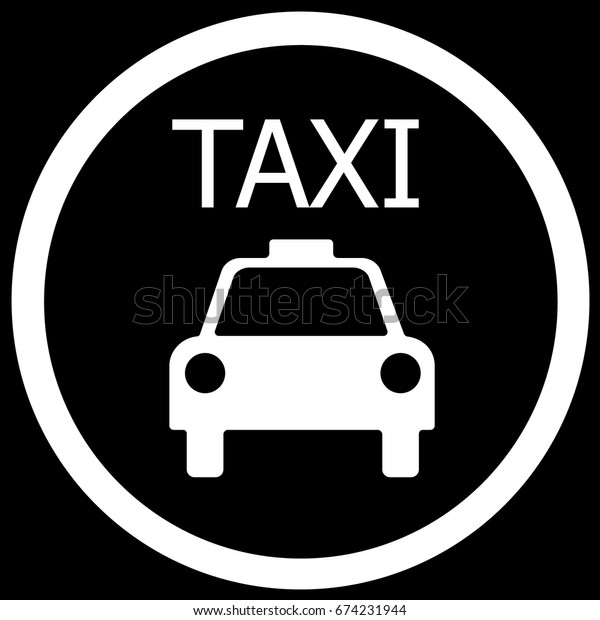 Taxi Sign Black.
Vector.