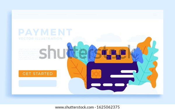 Taxi sign\
and Credit Card Vector stock illustration. Flat style Payment\
illustration for landing page or presentation. Concept of cashless\
payment in a taxi using a card. Cashless\
Travel