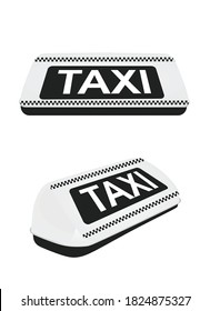 Taxi sign. front and side view. vector