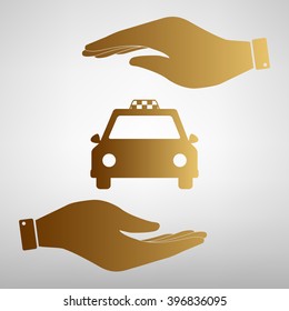 Taxi sign Golden Effect.