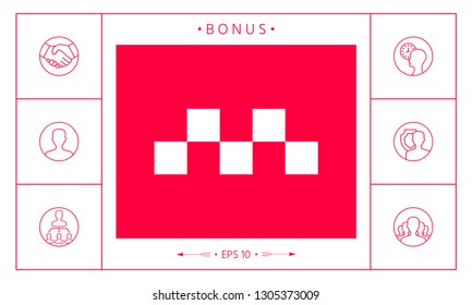 Taxi sign icon - Chequered pattern. Graphic elements for your design