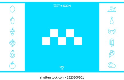 Taxi sign icon - Chequered pattern. Graphic elements for your design