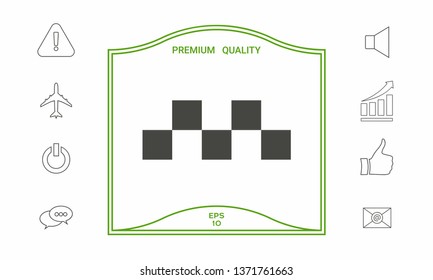 Taxi sign icon - Chequered pattern. Graphic elements for your design