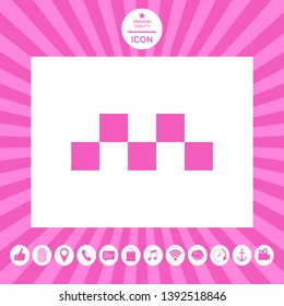 Taxi sign icon - Chequered pattern. Graphic elements for your design