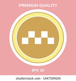 Taxi sign icon - Chequered pattern. Graphic elements for your design