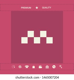 Taxi sign icon - Chequered pattern. Graphic elements for your design