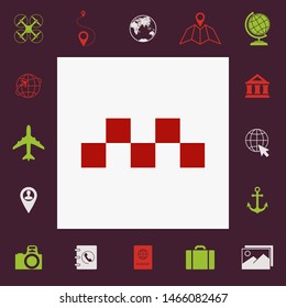 Taxi sign icon - Chequered pattern. Graphic elements for your design