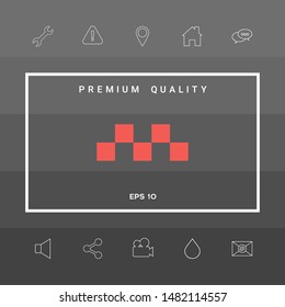 Taxi sign icon - Chequered pattern. Graphic elements for your design