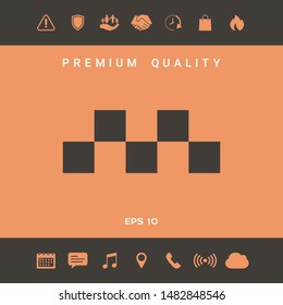 Taxi sign icon - Chequered pattern. Graphic elements for your design