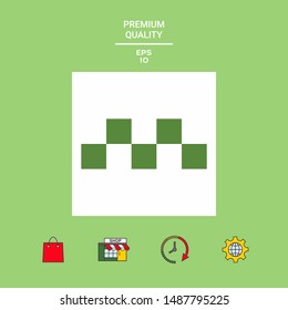 Taxi sign icon - Chequered pattern. Graphic elements for your design