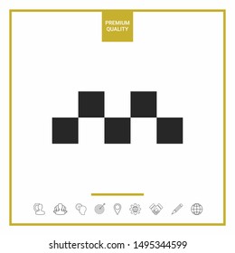 Taxi sign icon - Chequered pattern. Graphic elements for your design