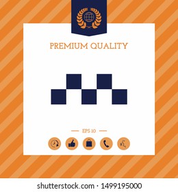 Taxi sign icon - Chequered pattern. Graphic elements for your design