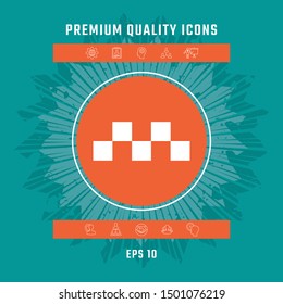 Taxi sign icon - Chequered pattern. Graphic elements for your design