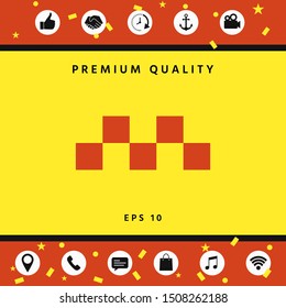 Taxi sign icon - Chequered pattern. Graphic elements for your design