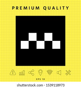 Taxi sign icon - Chequered pattern. Graphic elements for your design