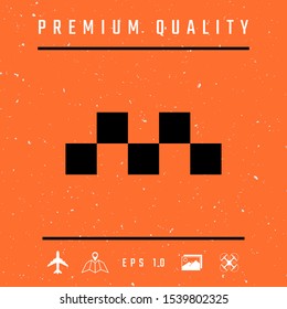 Taxi sign icon - Chequered pattern. Graphic elements for your design