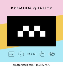 Taxi sign icon - Chequered pattern. Graphic elements for your design