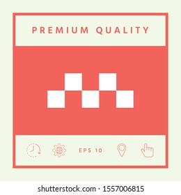 Taxi sign icon - Chequered pattern. Graphic elements for your design