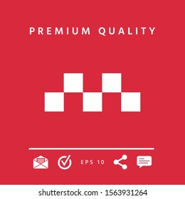 Taxi sign icon - Chequered pattern. Graphic elements for your design