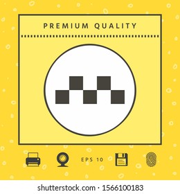 Taxi sign icon - Chequered pattern. Graphic elements for your design