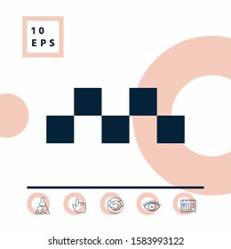 Taxi sign icon - Chequered pattern. Graphic elements for your design